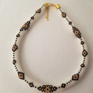 "JOYFUL" SEED BEAD CROCHET NECKLACE N-30032.